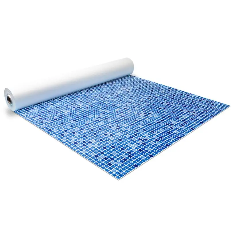 Blå mosaikplattskiva 75mm mönstrad rund för bygga pool på rulle